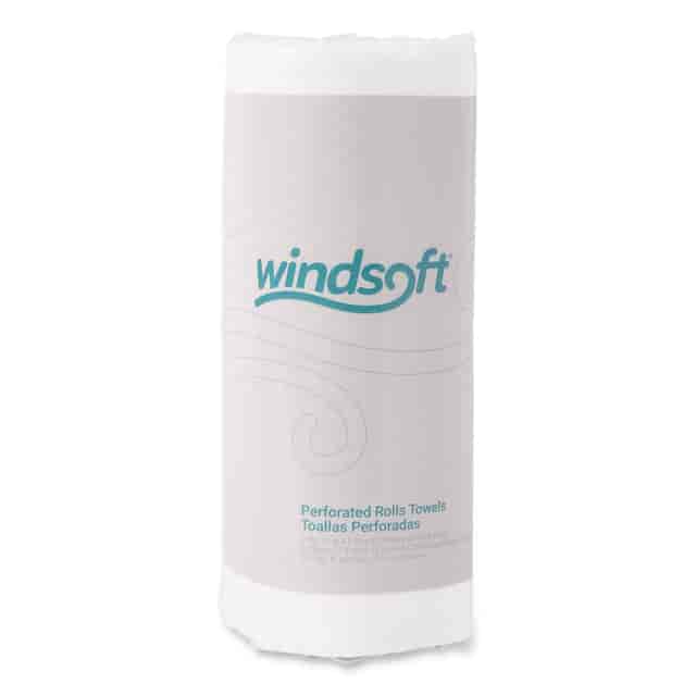 Windsoft Kitchen Roll Towels, 2 Ply, 11 x 8.5, White, 85/Roll, 30 Rolls/Carton